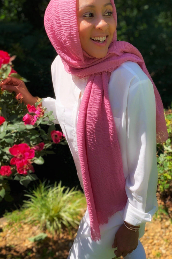 FRENCH ROSE PREMIUM COTTON SCARF - Jannah's Collection