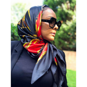 
                
                    Load image into Gallery viewer, JAMEELA SQAURE SATIN SCARF - Jannah&amp;#39;s Collection
                
            