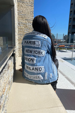 FASHIONISTA DISTRESSED DENIM JACKET - Jannah's Collection