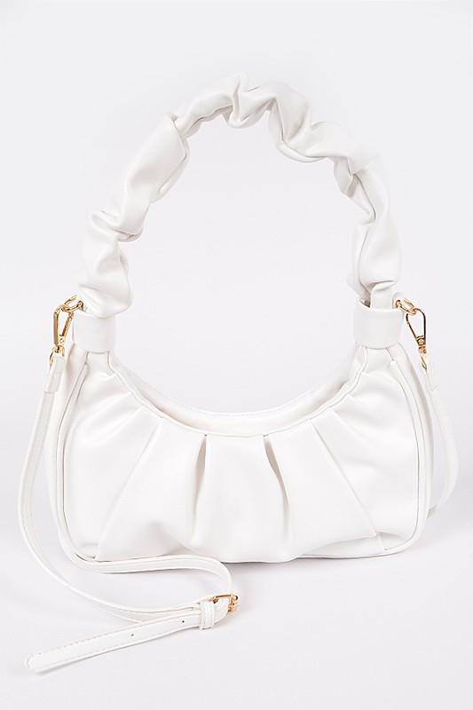 SIMPLY RUCHED SHOULDER BAG "WHITE" - Jannah's Collection