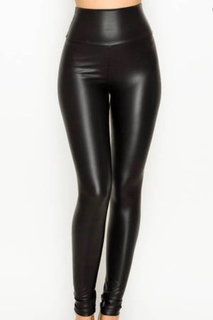 HIGH WAISTED FAUX LEATHER LEGGINGS